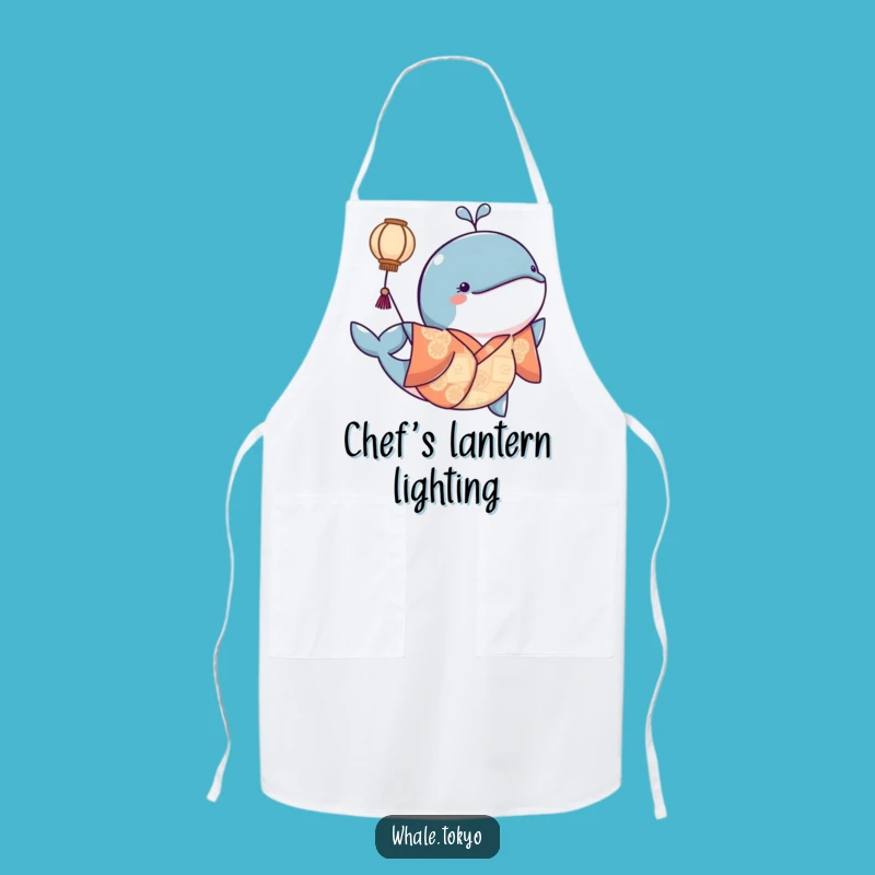 Funny Kimono Whale Apron: Lantern Glow, Enchanting Kitchenwear