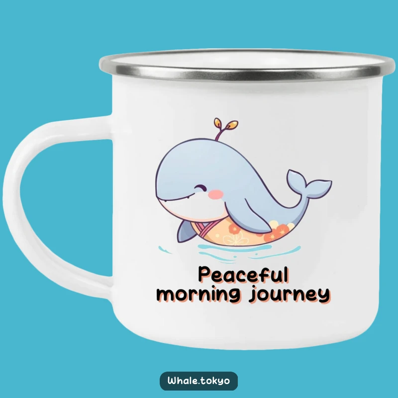 Funny Serene Whale Kimono Camping Mug: Elegant Design for Peaceful Outdoors