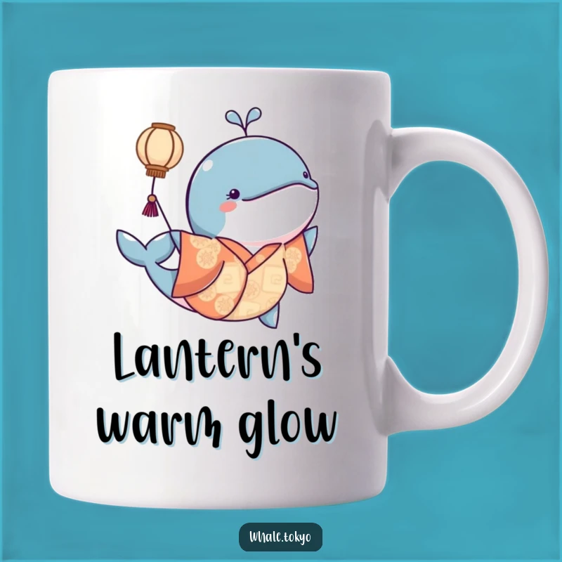 Funny Kimono Whale Mug: Lantern Nudge, Whimsical Night Glow Gift