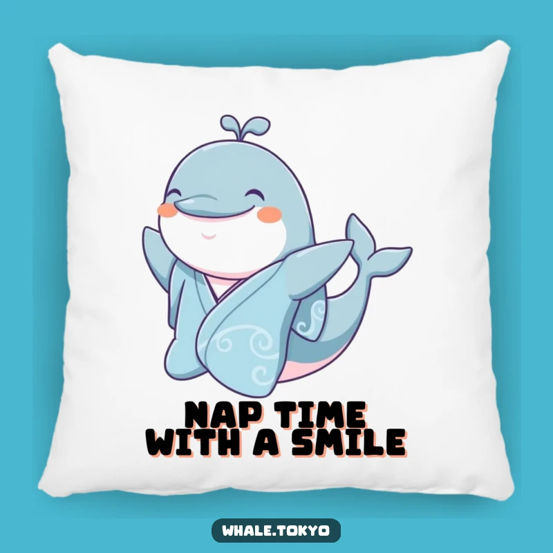 Funny Jovial Whale Kimono Pillow - Cozy Comfort with a Cheerful Wave