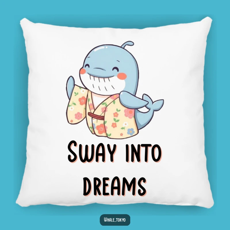 Funny Floral Whale Kimono Pillow - Cheerful Sway Comfort, Cozy Fun!