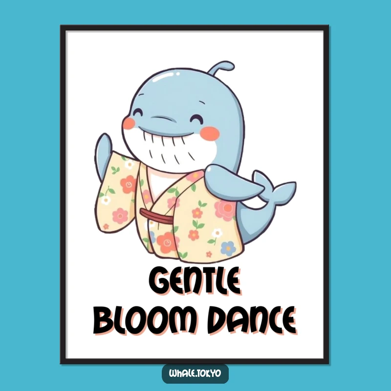 Funny Floral Whale Kimono Digital Art - Cheerful Sway, Instant Joy!