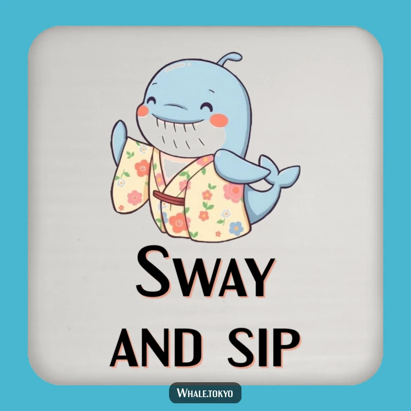 Funny Floral Whale Kimono Coasters - Cheerful Sway Protection, Fun Tables!