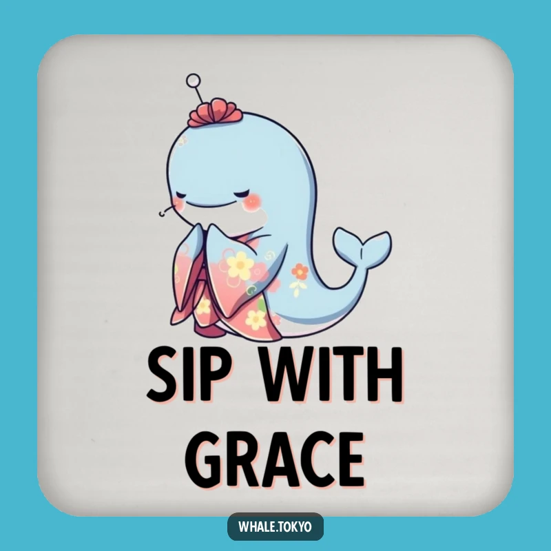 Funny Whale Kimono Coasters - Elegant Protection, Sophisticated Table!