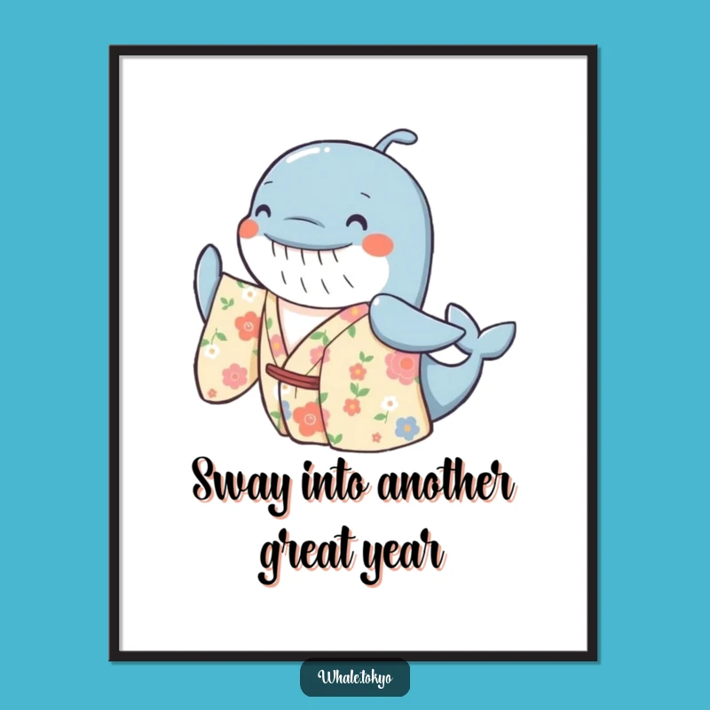 Free Printable Whale Kimono Art: Cheerful Sway Wall Decor, Downloadable Gift