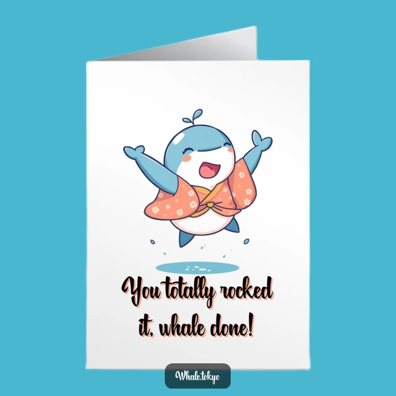 Free Printable Congratulations Card: Whale Kimono Leap Celebrate Funny Downloadable Gift