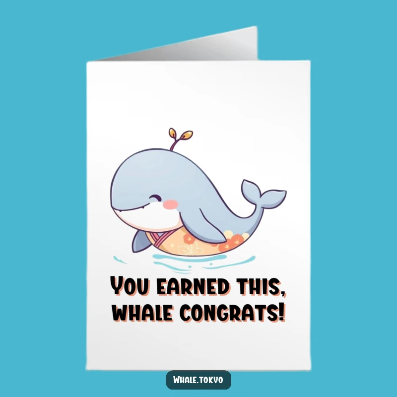 Free Printable Congrats Card: Serene Whale Kimono Glide Funny Downloadable Gift