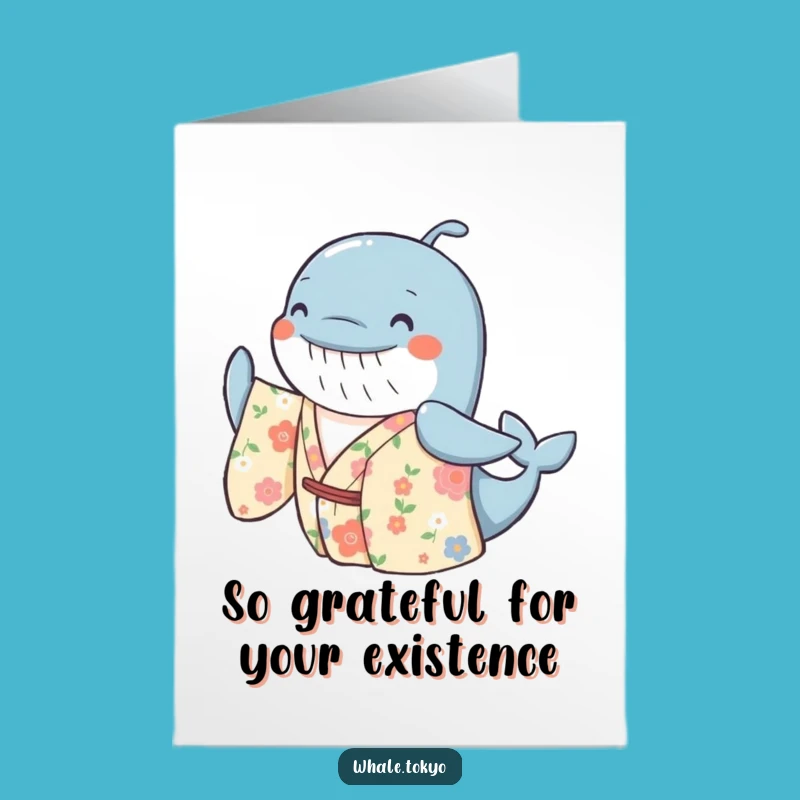 Free Printable Whale Kimono Thank You: Cheerful Sway, Downloadable Gift