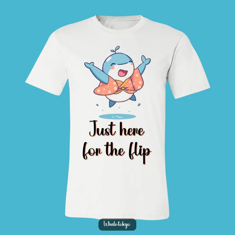 Funny Whale Kimono T-Shirt: Playful & Joyful Leap Design for Him & Her