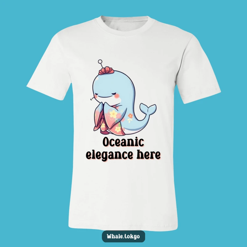 Funny Whale Kimono T-Shirt - Graceful Bow, Stylish & Humorous Tee!