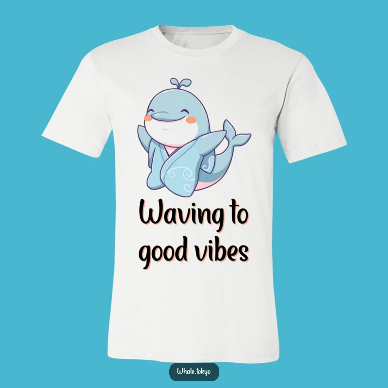 Funny Jovial Whale Kimono T-Shirt - Cheerful Ocean Greeting Tee