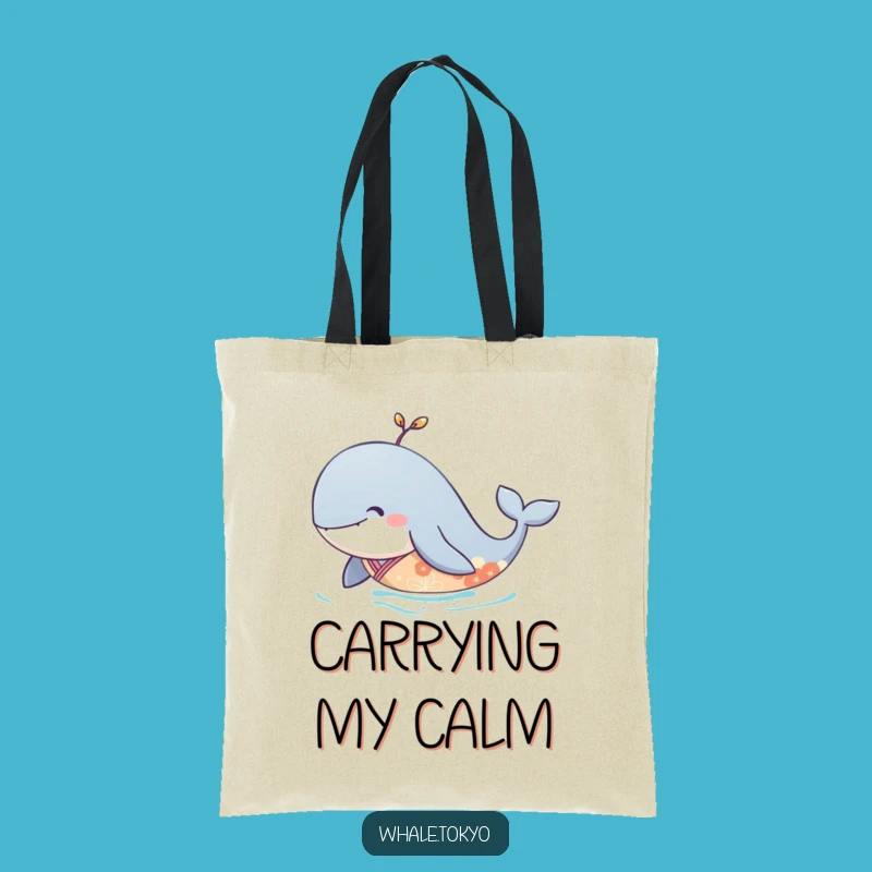 Funny Serene Whale Kimono Tote Bag: Elegant Gliding Design for Everyday Calm