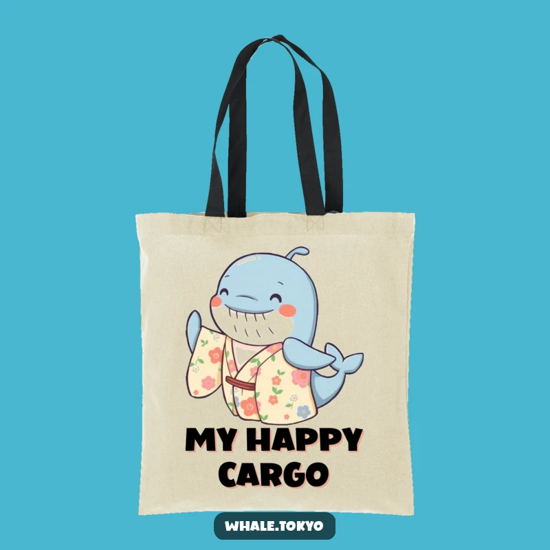 Funny Floral Whale Kimono Tote Bag - Cheerful Sway, Carry Happiness!